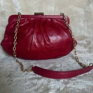 Excellent Vintage Red HOBO International  Leather Shoulder Bag Clutch